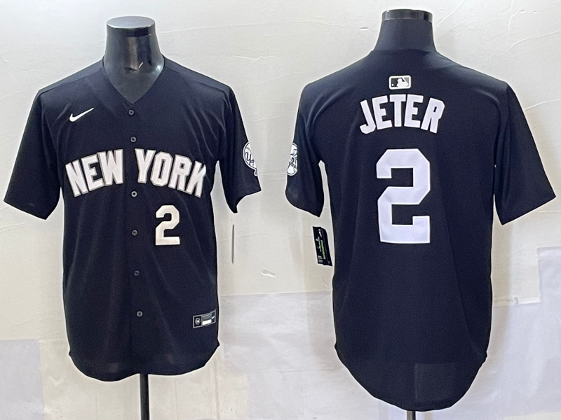 Men 2025 New York Yankees 2 Jeter black Nike MLB Jersey style 7250094